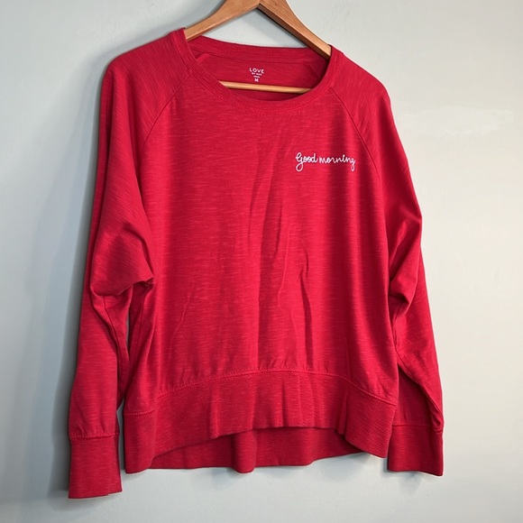 Gap Love pullover raglan sleeve sweatshirt Good Morning size M - Picture 3 of 6